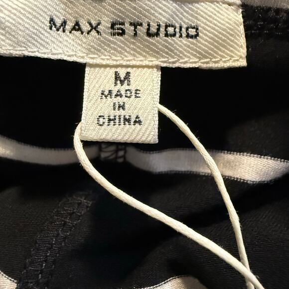 Max Studio Striped Dolman Blouson Bat Wing Dress, Black White, Medium, NWT - Picture 6 of 8